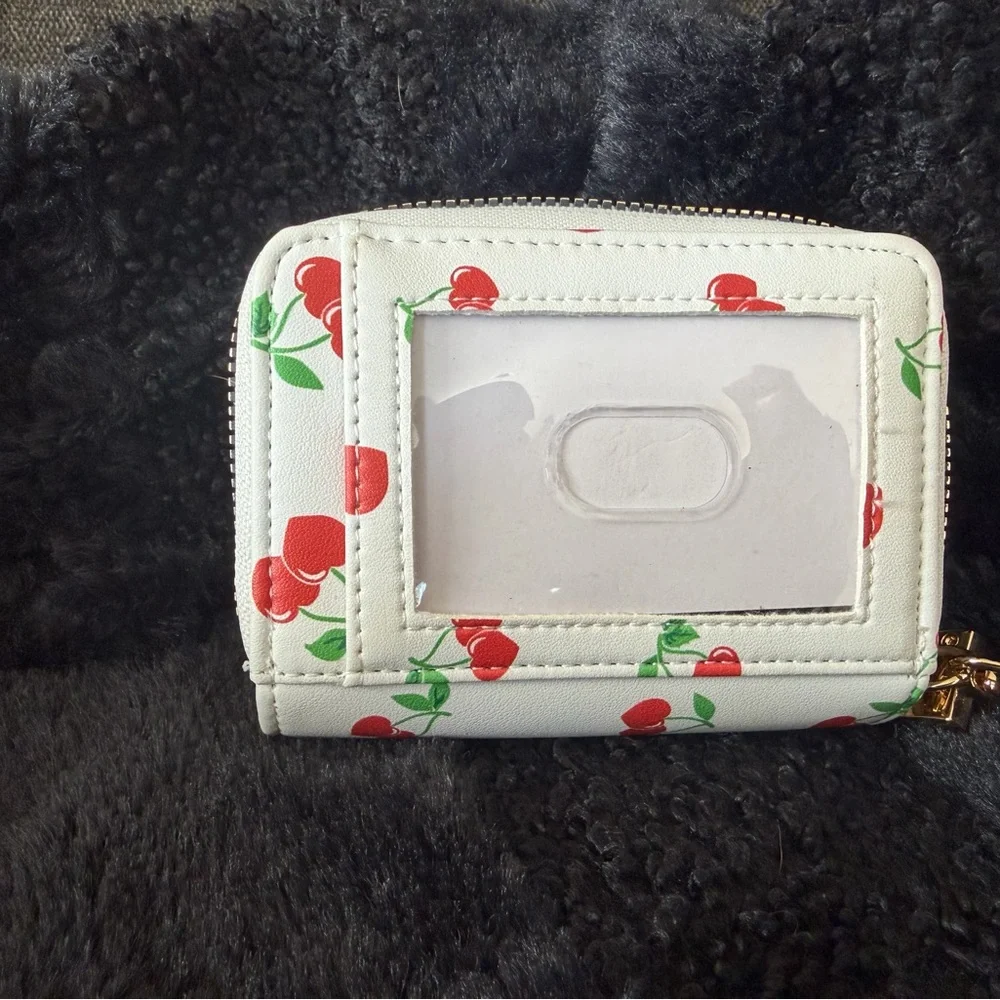 Betsey Johnson White Wallet with Red Cherry Design - Picture 2 of 4